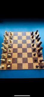 Vintage houten schaakspel - koning 77 mm, Een of twee spelers, Ophalen of Verzenden, Gebruikt
