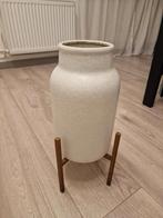 Grote wit handgemaakte Bloempot van Bloomon, Rond, Ophalen of Verzenden, Zo goed als nieuw, Minder dan 25 cm