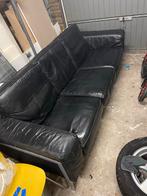 Zwarte Harvink bank - 220cm breed, Gebruikt, Minder dan 75 cm, Driepersoons, Leer