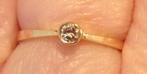 Antieke 14 karaat gouden ring met Briljant - zgan, Sieraden, Tassen en Uiterlijk, Antieke sieraden, Verzenden, Goud, Ring, Met edelsteen