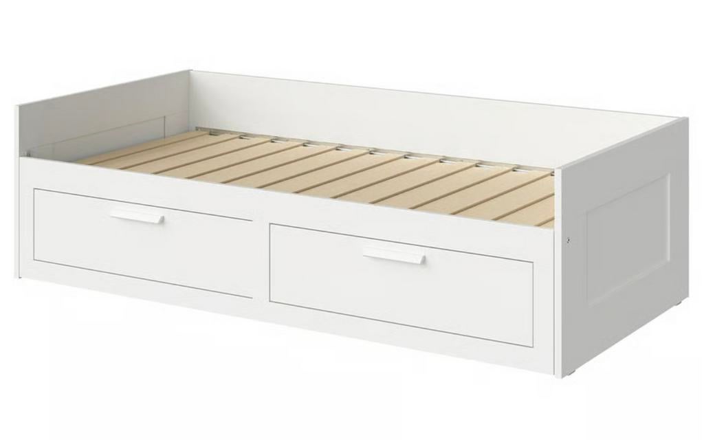Brimnes Ikea bed inclusie 2 matrassen NIEUW!, Eenpersoons, Wit, Ophalen of Verzenden, Zo goed als nieuw