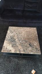 Salontafel mamilo marmer bruin, Ophalen, 50 tot 100 cm, Vierkant, Zo goed als nieuw