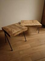 Houten Salontafel en Bijzettafel, Huis en Inrichting, Tafels | Salontafels, Ophalen, Gebruikt, 50 tot 100 cm, Vierkant