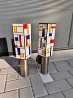 Mondriaan Wandlampen voor Buiten, Huis en Inrichting, Ophalen, Gebruikt, Glas, Mondriaan