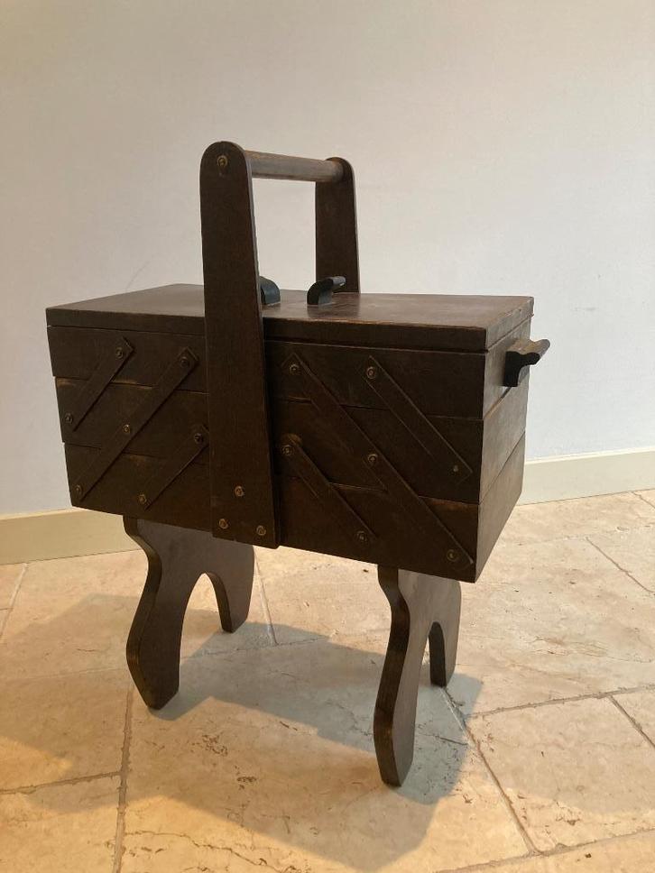 Vintage houten naaikistje, Antiek en Kunst, Curiosa en Brocante, Ophalen