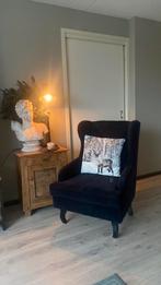 Mooie zwarte velvet stoel, Ophalen, Minder dan 50 cm, Minder dan 75 cm, Zo goed als nieuw