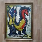Schilderij van Anton Heyboer twee oervogels, Antiek en Kunst, Kunst | Schilderijen | Modern, Ophalen of Verzenden