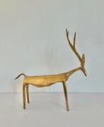 Primitief gepolijsd brons hert, kunst & design interieur art, Antiek en Kunst, Ophalen of Verzenden