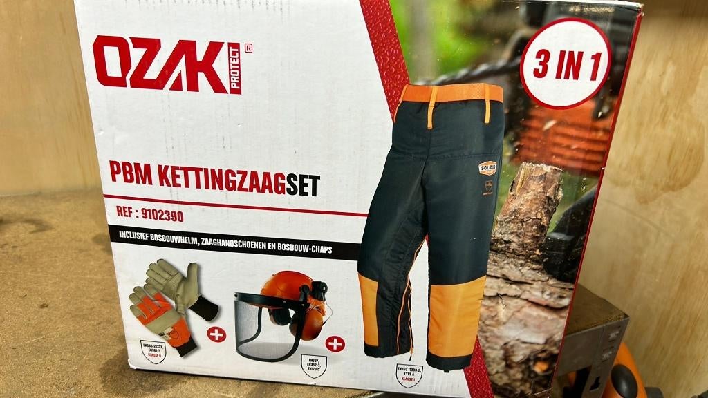Zaag broek zaag helm handschoenen een maat past altijd