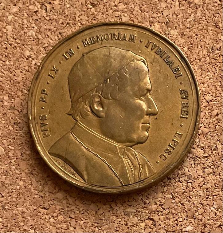 Penning Medaille -  Paus  PIUS PP IX in MEMORIAN 1878, Postzegels en Munten, Penningen en Medailles, Overige materialen, Buitenland