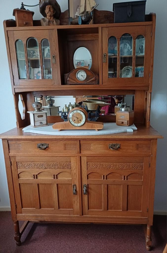 Antieke buffetkast met opzet, Huis en Inrichting, Kasten | Buffetkasten, Gebruikt, Met deur(en), 150 tot 200 cm, Eikenhout