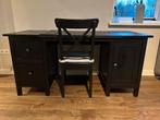 Bureau Hemnes - zwartbruin inclusief stoel, Huis en Inrichting, Ophalen of Verzenden, Gebruikt