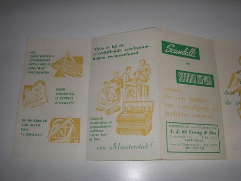 Leuke reclamefolder Scandalli en Settimo Soprani Accordeons, Boeken, Catalogussen en Folders, Gelezen, Folder, Ophalen of Verzenden