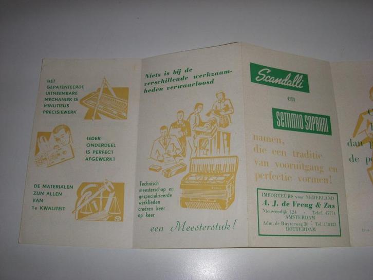 Leuke reclamefolder Scandalli en Settimo Soprani Accordeons, Boeken, Catalogussen en Folders, Gelezen, Folder, Ophalen of Verzenden