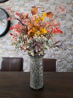 Handgemaakte vaas met kunst bloemen in herfst kleuren, Ophalen, Zo goed als nieuw
