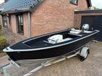 Quicksilver 450SF aluminium visboot 15 pk honda en trailer, Ophalen, 10 tot 30 pk, Aluminium, Zo goed als nieuw