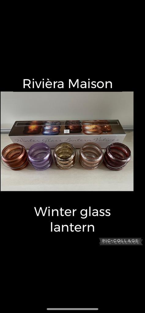 Rivièra Maison Winter Glas Lantern Votives Set, Huis en Inrichting, Woonaccessoires | Kandelaars en Kaarsen, Zo goed als nieuw