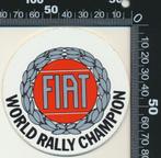 Sticker: Fiat - World Rally Champion, Verzenden, Zo goed als nieuw, Auto of Motor