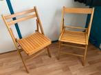2 houten (vintage) klap/bistro/tuinstoeltjes, Tuin en Terras, Ophalen of Verzenden, Zo goed als nieuw, Hout, Inklapbaar