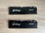 Kingston Fury Beast RGB 16GB(2x8GB) 3600MHz CL17, Computers en Software, RAM geheugen, DDR4, Ophalen of Verzenden, Zo goed als nieuw