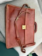 Vintage leren handtas - Made in Italy, Ophalen of Verzenden, Gebruikt, Bruin, Handtas
