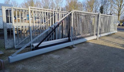 schuifpoort schuifhek HEXTA 11 mtr lang, 8 mtr doorgang, Tuin en Terras, Tuinpoorten, Zo goed als nieuw, Schuifpoort, Staal, Ophalen