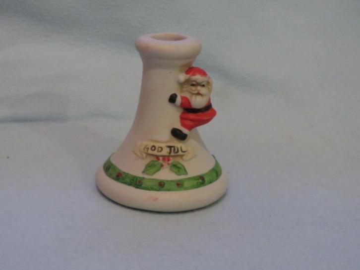 Vintage Zweedse keramieken kerstkandelaar tomte God jul, Diversen, Kerst, Zo goed als nieuw, Ophalen of Verzenden