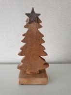 Houtsnijwerk dennenboom/kerstboom. Mangohout. 17 cm. Duits., Ophalen of Verzenden, Zo goed als nieuw