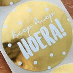 Sluitstickers hiep hiep hoera stickers goudfolie wensetiket, Verzenden, Nieuw, Meerdere stickers
