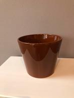 Bruine Bloempot - Aardewerk, Tuin en Terras, Bloempotten, Rond, Binnen, Ophalen of Verzenden, Zo goed als nieuw