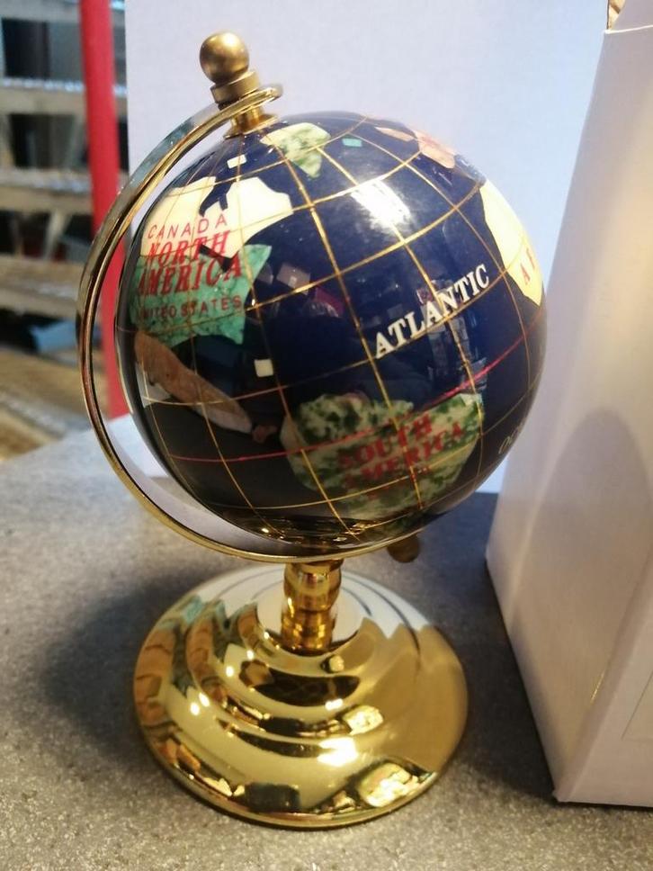 PRACHTIGE GLOBE LAPIS LAZULI STIJL GEMSTONE EDELSTENEN 12 CM, Huis en Inrichting, Woonaccessoires | Wereldbollen, Zo goed als nieuw