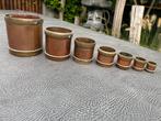 Set antieken koperen Indiase maatbekers, Antiek en Kunst, Antiek | Koper en Brons, Ophalen, Koper