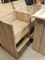 Hoge stoelen/ barkrukken steigerhout., Ophalen of Verzenden, Gebruikt, Hout