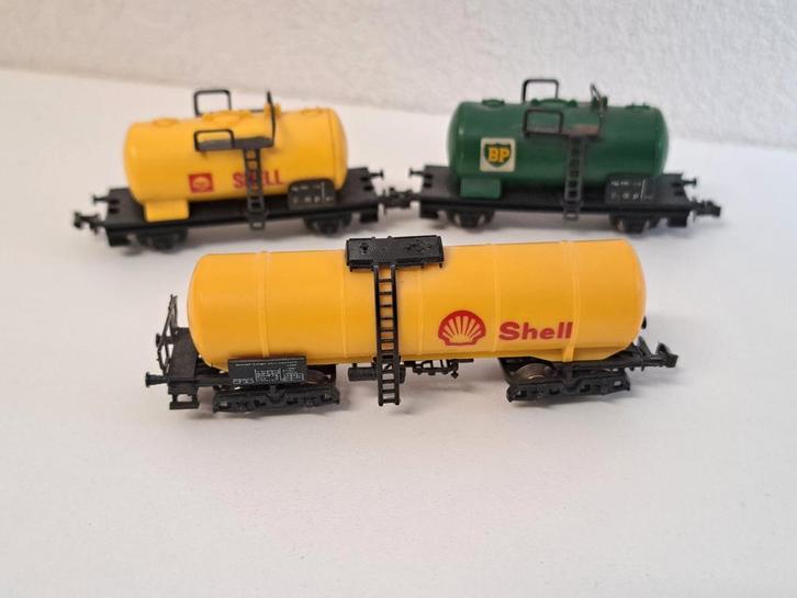 3 Lima ketelwagens Shell / BP (N-spoor), Hobby en Vrije tijd, Modeltreinen | N-Spoor, Gebruikt, Wagon, Gelijkstroom, Lima, Ophalen of Verzenden