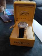 invicta heren horloge pro diver tot 50m  met zwarte band, Leer, Staal, Polshorloge, Nieuw