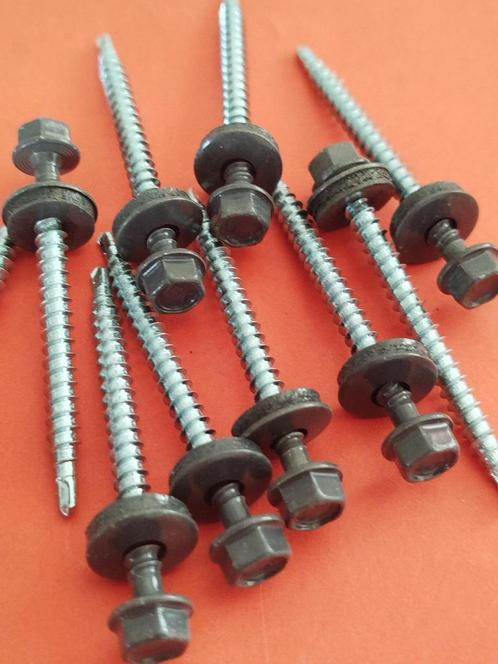 50-200 st MAT antraciet grijs dakpanplaatschroeven 4,8x55 mm, Tuin en Terras, Palen, Balken en Planken, Nieuw, Palen, Minder dan 180 cm