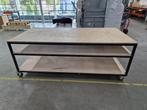Werktafel op wielen 2,5m x 1,25m, Ophalen, Gebruikt, 70 tot 120 cm