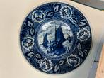 Delftsblauw Wandbord met Zeilboten, Ophalen of Verzenden