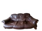 Lederen bankstel. Donker eiken. 3+1+1, Huis en Inrichting, Ophalen, Gebruikt, 75 tot 100 cm