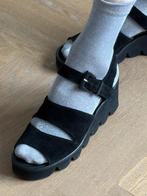 vintage Fonteneau sandelen, zwart suede, maat 39.5, Zwart, Fonteneau, Gedragen, Sandalen of Muiltjes