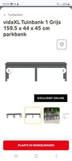 VidaXL Tuinbank Grijs (L x D x H = 159,5 x 44 x 45), Ophalen, Nieuw, Hout