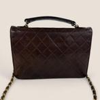 Chanel dubbel draaislot schoudertas, Overige merken, Gebruikt, Bruin, Ophalen of Verzenden