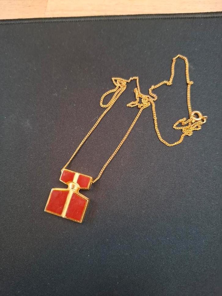 Vintage Guy Laroche Fidji Parfumflesje Ketting, Sieraden, Tassen en Uiterlijk, Kettingen, Ophalen of Verzenden