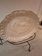 Serveerschaal in smeedijzeren standaard., Antiek en Kunst, Ophalen of Verzenden