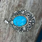 Zilveren hanger,Turkoois,925 Sterling., Gebruikt, Overige voorstellingen, Ophalen of Verzenden, Zilver
