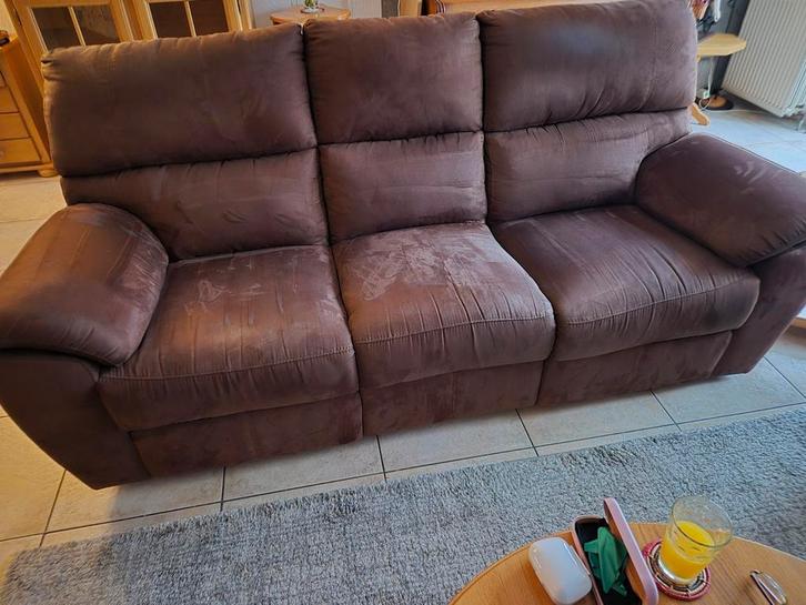 Bankstel en fauteuil, Huis en Inrichting, Banken | Bankstellen, Gebruikt, 75 tot 100 cm, Stof, Ophalen of Verzenden