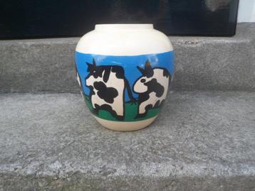 Vaas KOEIEN decor aardewerk / keramiek siervaas bloemenvaas beschikbaar voor biedingen