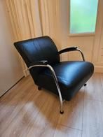 Leolux Scylla Fauteuil - Zwart Leder & Chroom, Huis en Inrichting, Fauteuils, Ophalen, Gebruikt, Design, 75 tot 100 cm