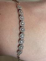 rosegoude vermeil armband met kristallen, Ophalen of Verzenden, Zo goed als nieuw, Goud, Zilver