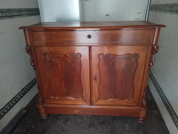 Antiek houten kastje met lade en deuren, Huis en Inrichting, Kasten | Buffetkasten, Gebruikt, Minder dan 100 cm, 50 tot 100 cm